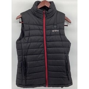 Wmns ORORO Electric Heated Black Puffer Vest Jacket Sz S - UNTESTED / NO BATTERY